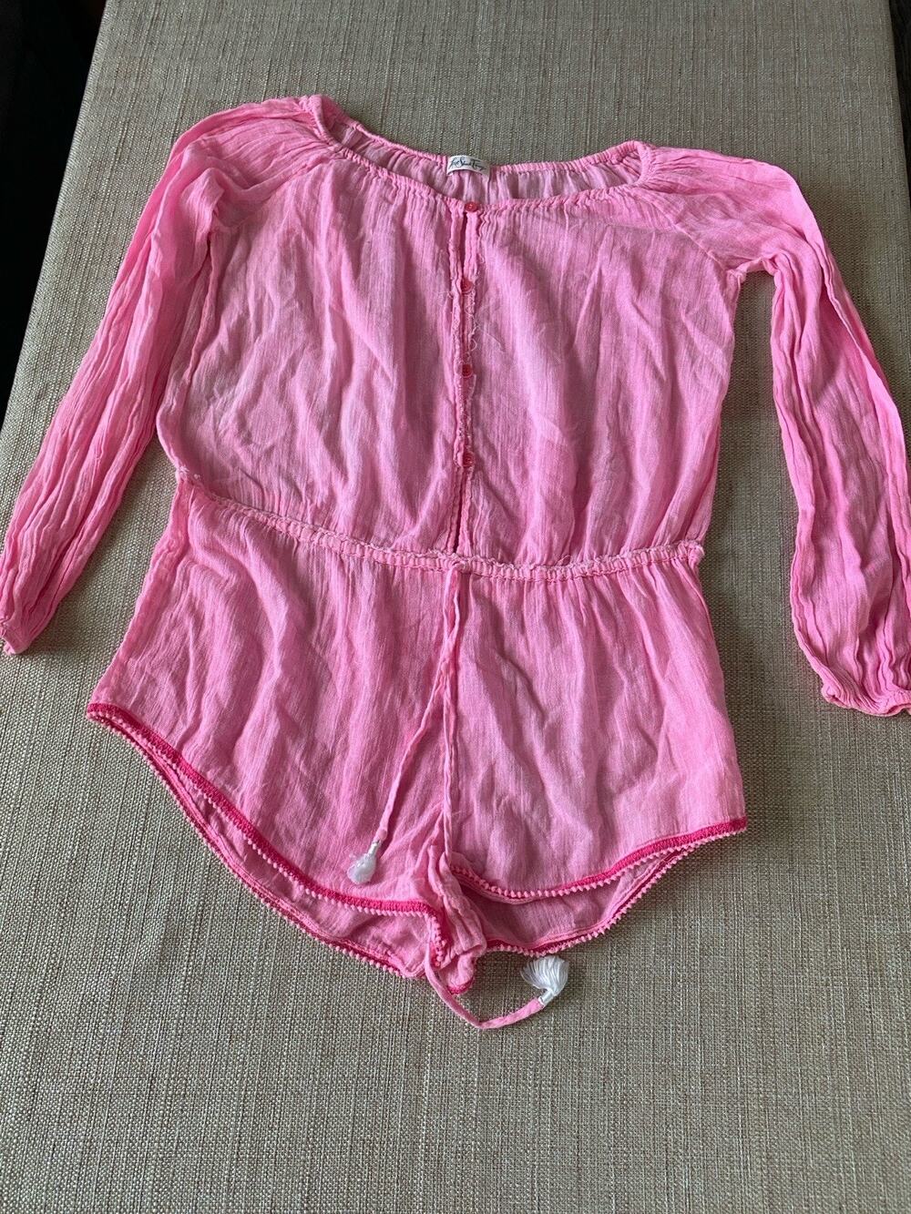 LoveShackFancy Pink Romper Jumpsuit Size 2
